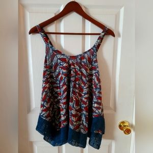 Lucky Brand blue & red tank top